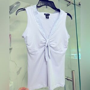 Lilac colored  Sleeveless Tie-Front shirt